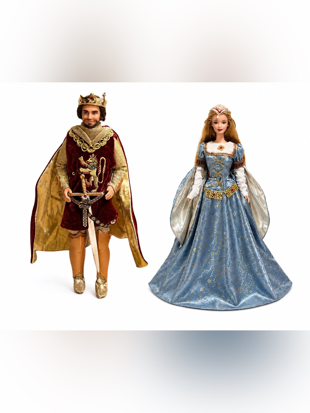 Bundle: 1999 Mattel Barbie Queen Guinevere & King Arthur Camelot Collector